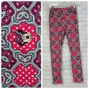 LuLaRoe One Size (2-10) So Soft Legging Disney Minnie Mouse Red Mosaic Tile Pant